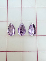 Rhinestones - 13x22mm Czech "Bright-Cut" Tanzanite Pear-Shape Sew-On