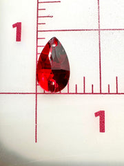 Rhinestones - 13x22mm Czech "Bright-Cut" Siam Pear-Shape Sew-On
