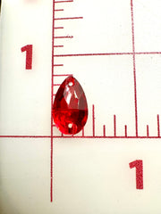 Rhinestones - 10x18mm Czech Bright-Cut Light Siam Pear Sew-On