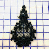 Applique - Beaded and Sequined Lace Black