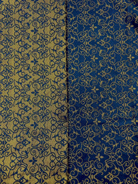 Brocade - 57-inches Wide Deep Blue with Gold Reversible Last Pieces Left!