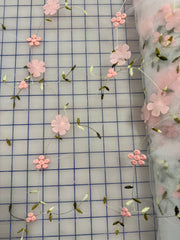 Fancy Organza -Embroidered 3D Flower Design