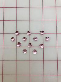 Rhinestones - 8mm Czech "Bright-Cut" Light Rose Round Sew-On