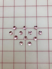 Rhinestones - 10mm Czech "Bright-Cut" Light Pink Rivoli (Round) Per Dozen Sew-On