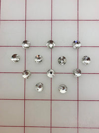 Rhinestones - 8mm Czech "Bright-Cut" Crystal Round Sew-On