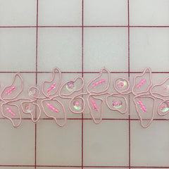 Non-Metallic Trim - 1-inch  Sequined Trim Pink