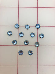 Rhinestones - 30SS Czech Bright-Cut Rose Montees Light Sapphire 12-Pack