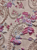 Brocade - 58-in 3D Pale Rose Gold with Light Blue, Pink, and Palest Lilac Reversible New Color!
