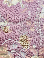 Brocade - 58-in 3D Pale Rose Gold with Light Blue, Pink, and Palest Lilac Reversible New Color!