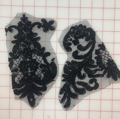 Applique - Beaded and Sequined Lace Motifs Misc Black A, B, C, D Close-Out