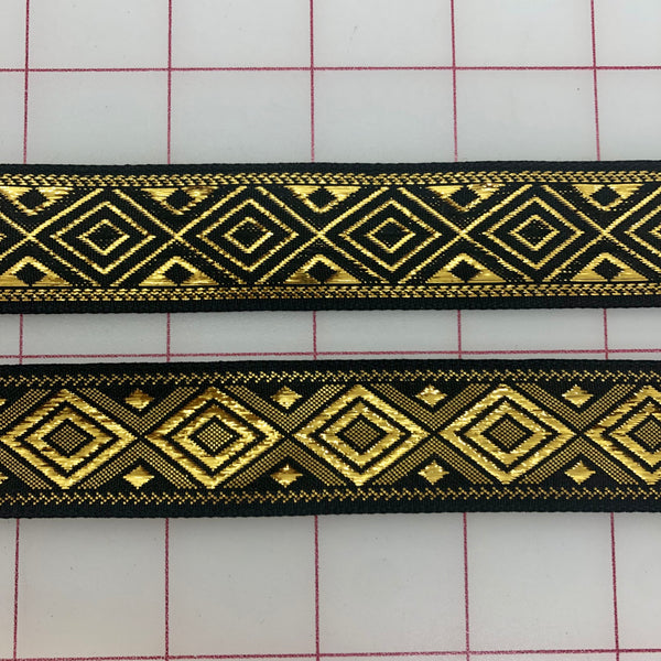 Metallic Ribbon - 1-inch Gold and Black Reversible