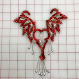 Applique - Red and Silver Sequins and Beads Close-Out
