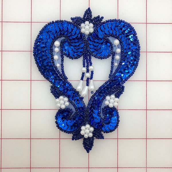Applique - Royal Blue with Pearls Close-Out Only One Left!