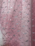 Tutu Net - 60-inches Wide Paris Pink with Silver Metallic Design