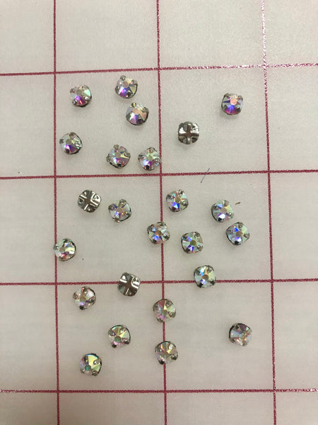 Rhinestones - 20SS Czech Bright-Cut Rose Montees Crystal AB 24-Pack