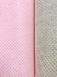 Fancy Tulle - 54-inches Wide Pale Ballet Pink with Iridescent Silver Micro-Dots