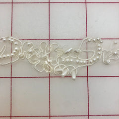 Non-Metallic Trim - 1-inch  Sequined and Beaded Winter White
