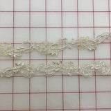Non-Metallic Trim - 1-inch  Sequined and Beaded Winter White