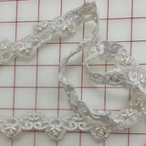 Non-Metallic Trim - 1-inch  Sequined and Beaded White