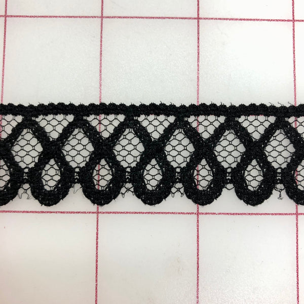 Non-Metallic Trim - 1-inch Black Raschel Lace