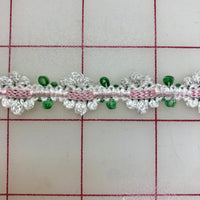 Non-Metallic Trim - 1/2-inch Flower White Green and Peach