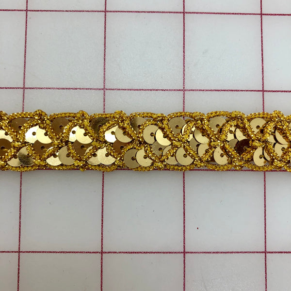 Sequin Trim - 3/4-inch Gold Close-Out