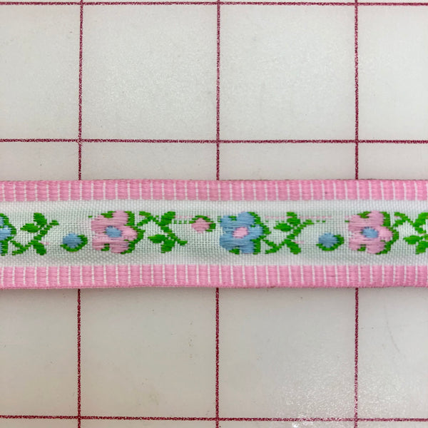 Non-Metallic Trim - 3/4-inch Pink with Flower Pattern Close-Out
