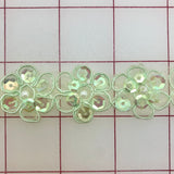Non-Metallic Trim - 1-inch  Sequined Flower Trim Mint Green
