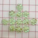 Appliques - 1-inch  Sequined Flowers  Mint Green Per 12-Pack