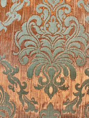 Brocade - 52-inch Wide Jewel Turquoise and Golden Copper Metallic Reversible - NEW!