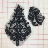 Applique - Beaded and Sequined Lace Motifs Misc Black A, B, C, D Close-Out