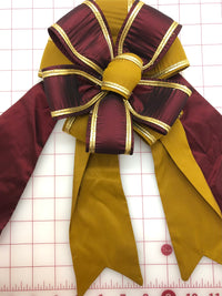 Bows -Burgundy/Gold Metallic Ribbon on Horsehair Only 2 Left In Stock! Close-Out