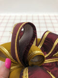 Bows -Burgundy/Gold Metallic Ribbon on Horsehair Only 2 Left In Stock! Close-Out