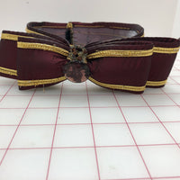 Bows -Burgundy/Metallic Gold Ribbon and Trim on Horsehair Only 1 Left In Stock! Close-Out