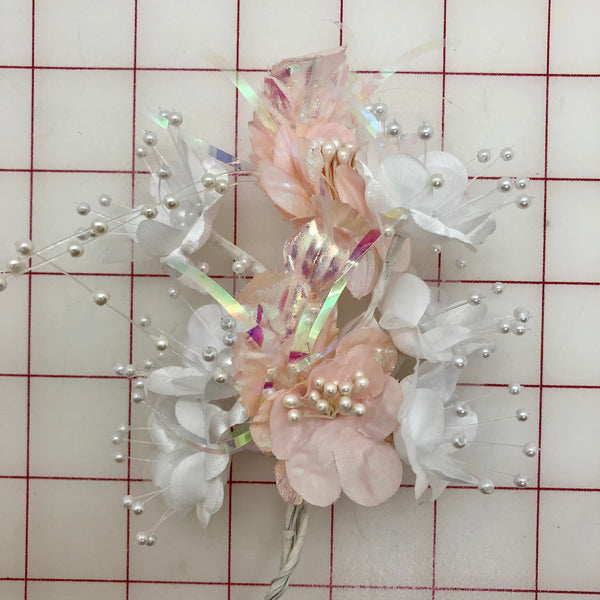 Flowers - Pink and White with Pearls Close-Out