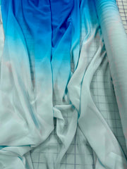 Poly Chiffon Ombre - 56-inches Wide Aqua to Turquoise