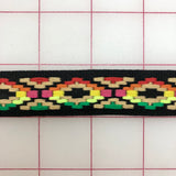 Non-Metallic Trim - Multi-Color Embroidered Ribbon Close-Out Only One 4 Yard-Piece Left!