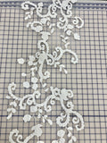 Applique - Beautiful Large White Corded Dyeable 12 x 50 inches Close-Out
