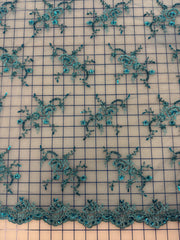 Fancy Lace - 52-inches Wide Teal