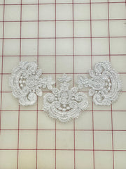 Applique - Sparkly Corded Lace White 3-Pack NEW!