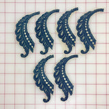 Applique - Denim Blue Swirl on Mesh Close-Out Only 1 Pack of 6 Left!
