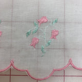 Trim - Beautiful  White with Pink and Mint Green Embroidery Close-Out
