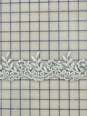 Lace Trim -3-inch Wide Lace White and Silver Close-Out