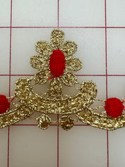 Trim Grab Bag - 2-inch Vintage Gold with Red 1.33-YD Piece