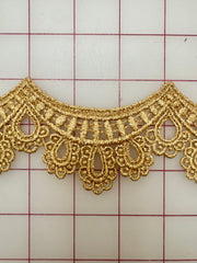Non-Metallic Trim - 2.75-inch Scalloped Sparkly Metallic Gold