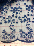 Fancy Lace - 55-inch Wide Mesh Lace Royal on Navy Small Flower Pattern 2 Pieces Left!