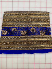 Trim Grab Bag - Deep Royal Blue and Metallic Gold with Crystal Rhinestones