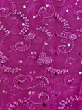 Fancy Lace - Iridescent Sparkle-Sequin Scalloped Lace 49-inches Wide Fuchsia. Only a few yards Left!  Close-Out