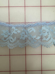 Trim Grab Bag - 1.25-inch Ruffled Lace Light Blue 4-YD Piece