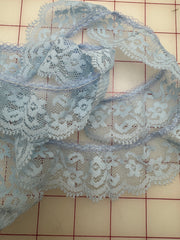 Trim Grab Bag - 1.25-inch Ruffled Lace Light Blue 4-YD Piece